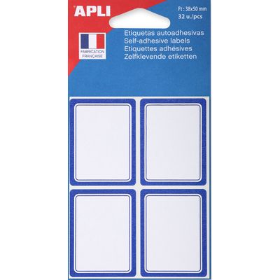 3270241119619-Apli Agipa - 32 Étiquettes scolaires cadre bleu - 38 x 50 mm - réf 111961--0