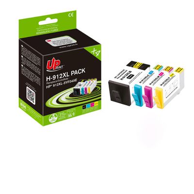 3584770327040-Cartouche compatible HP 912XL - pack de 4 - noir, jaune, cyan, magenta - UPrint--0