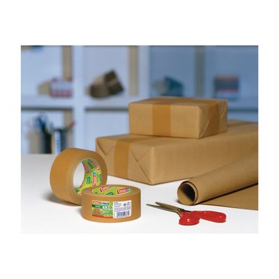 4005800056901-Tesapack - 6 Rubans adhésifs d'emballage - papier écologique kraft - 50 mm x 50 m-Avant-1