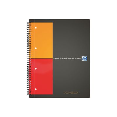 3020120014012-Oxford Activebook - Cahier à spirale A4+ - 160 pages - petits carreaux (5x5 mm)-Avant-0